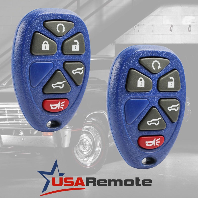 USARemote جهاز تحكم عن بُعد للدخول بدون مفتاح يناسب شيفروليه تاهو 2007-2014 / سوبربان / كاديلاك إسكاليد / جي إم سي يوكون (أزرق)، مجموعة من 2 - Image 2